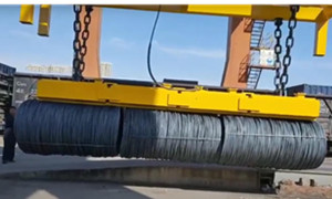 Elevación de Alambrón de Acero Laminado en Caliente con Electroimanes - Imán de Elevación Eléctrico